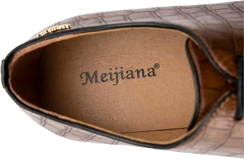 Vista 3 de Meijiana Zapatos formales Oxfords para hombre, zapatos casuales de negocios con cordones, zapatos de vestir de moda para hombres