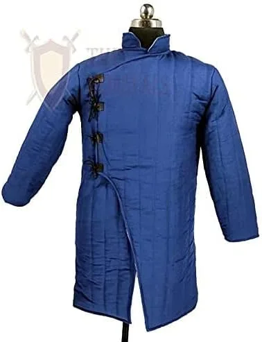 Vista 3 de Medieval Thick Padded Gambeson Coat Aketon Full Length Jacket Armor Costumes Dress SCA LARP by ITS Medieval