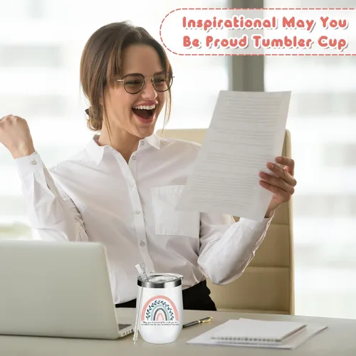 Vista 5 de Sieral 10 tazas inspiradoras de agradecimiento a los empleados, taza de 12 onzas con aislamiento de acero inoxidable con tapa, regalo