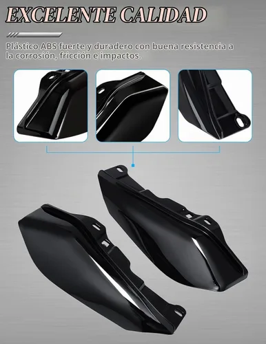 Vista 5 de Amazicha Juego de deflectores de calor de aire de marco medio negro vívido, ajuste izquierdo y derecho, compatible con modelos Harley Touring