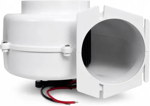 Vista 6 de SEAFLO Ventilador de soplador de alto flujo, 320 CFM 12 voltios, montaje en brida, protección contra encendido, plástico ABS blanco