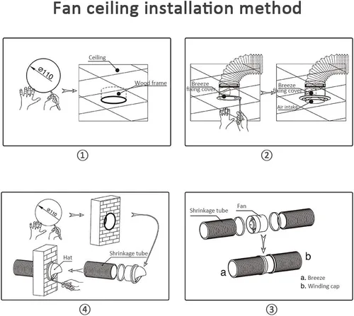Vista 4 de Ventilador de conducto en línea de 4 pulgadas: ventilador