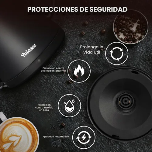 Vista 6 de Hervidor Eléctrico de Cuello de Cisne, Hervidor de Café de Acero Inoxidable 304, Apagado Automático y Protección Anti-secado, Clásico para Preparar