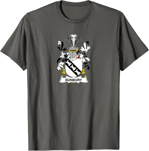 Vista 30 de Bunbury Coat of Arms - Camiseta con escudo familiar Negro