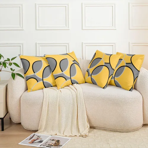 Vista 71 de Juego de 2 fundas de almohada abstractas de 16 x 16 pulgadas para niños, niñas, adolescentes, decoración de dormitorio, moderna a rayas, decoración