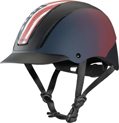 Vista 12 de Troxel Spirit Duratec Casco de equitación de cobertura completa, diseño ajustable de perfil bajo, equipo de equitación de seguridad