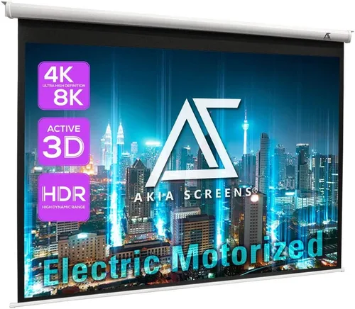 Vista 9 de Akia Screens AK-MOTORIZE104V1 - Pantalla de proyector motorizada de 104 pulgadas, 4:3, pantalla de proyector desplegable eléctrica con mando a