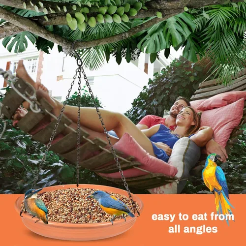 Vista 4 de Baño Colgante para Pájaros Alimentador Colgante para Pájaros - CARGEN Garden Bandeja de Baño para Pájaros Plato Alimentador de Vida Silvestre Cuenco