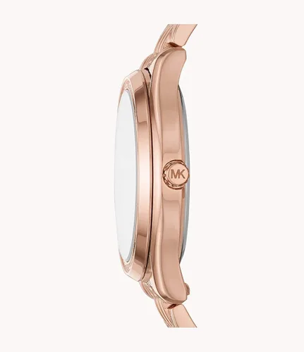 Vista 3 de Michael Kors MK7085 - Reloj de aleación de tono oro rosa de tres agujas para mujer