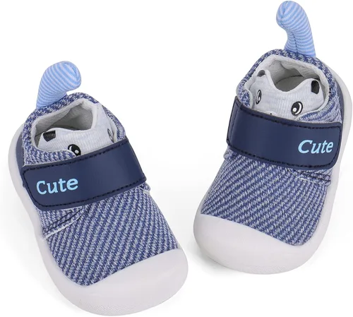 Vista 4 de Zapatos de bebé para niño y niña, zapatos de malla transpirable para caminar, suela de goma antideslizante, zapatos de cuna para primeros pasos