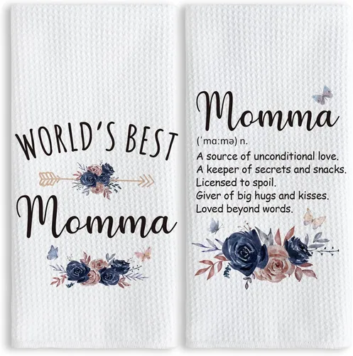 Vista 18 de TNUW Best Grandma - Toallas de cocina de 16 x 24 pulgadas, la mejor flor de Abuela del mundo, suave y absorbente, toalla de cocina, toallas de mano