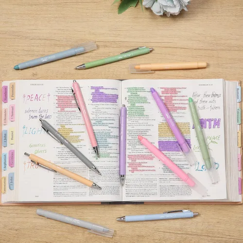 Vista 5 de Mr. Pen - Marcadores y bolígrafos bíblicos sin derrame, paquete de 12, marcadores de gel, bolígrafos para la Biblia sin traspaso Bible-Safe Gel