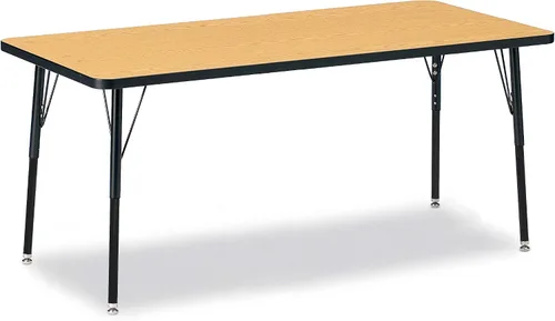 Vista 57 de Berries Mesa rectangular para actividades, altura A, Gris/Negro/Negro, 1