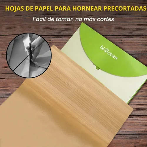 Vista 6 de 200 piezas de hojas de papel pergamino sin blanquear de 9 x 13 pulgadas precortadas de servicio pesado, suministros planos de cocina para hornear