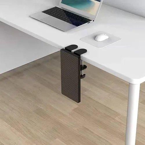 Vista 6 de Reposabrazos para extensor de escritorio, bandeja de extensión de escritorio ergonómica, abrazadera sin perforadores, bandeja plegable para cajones