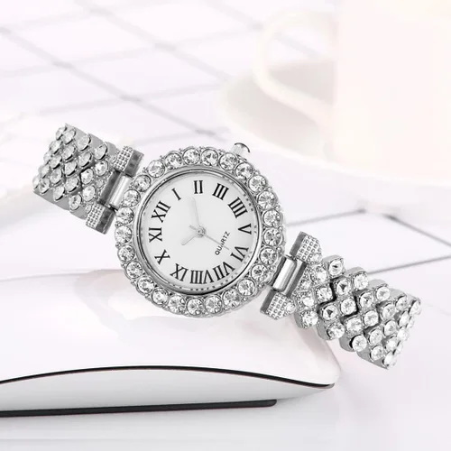 Vista 4 de Women Diamond Watchs Luxury Fashion Ladies Bangle Bracelet Set Wrist Watch Female Dress Watch