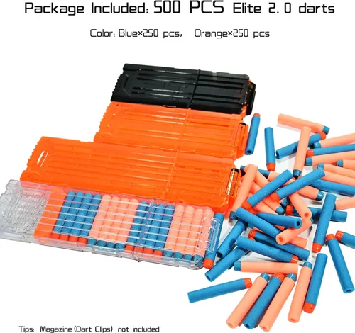 Vista 3 de Paquete de recambio de 500 dardos de espuma compatibles con Nerf N-Strike Elite y Elite 2.0 para todos los lanzadores que utilizan dardos Elite