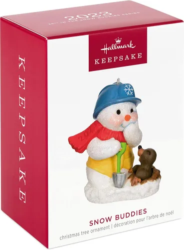 Vista 3 de Hallmark Keepsake Adorno de Navidad 2023, Snow Buddies 2023, regalos de muñeco de nieve