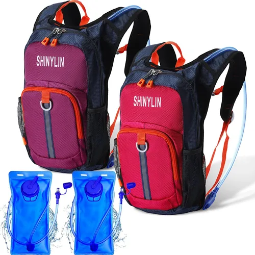 Vista 14 de Shinylin 2 piezas mochila de hidratación para niños con bolsa de agua de 1.5l mochila ligera para niños para senderismo mochila de agua para niños