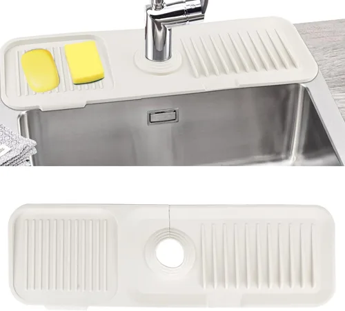 Vista 10 de Protector contra salpicaduras de silicona para fregadero, accesorios para fregadero Negro