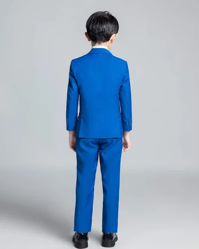 Vista 2 de YuanLu Conjunto de 5 piezas para niños, traje de niño de color azul rey
