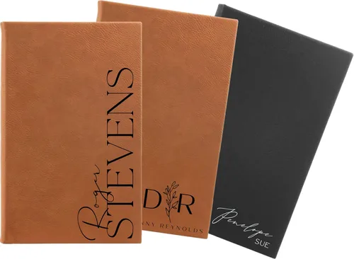 Vista 9 de Diario personalizado personalizado. Grabado con láser. 9 diseños. 8 colores. Regalos profesionales de negocios. Regalo de compañero de trabajo.