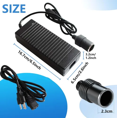 Vista 4 de Convertidor de 15A, 180W, 110V a 12V, Convertidor de CA a CC, convertidor de 120 a 12 voltios, adaptador de enchufe de encendedor de cigarrillos