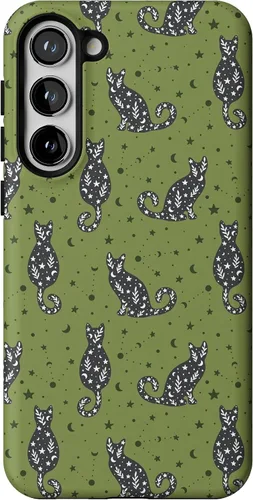 Vista 452 de Casely Funda para Galaxy S9 Postura de cadáver Yoga de esqueleto Diseño protector delgado esencial de doble capa