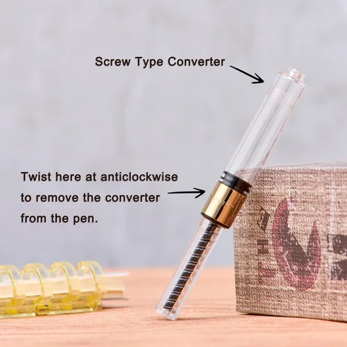 Vista 4 de Jinhao 9019 - Pluma estilográfica serie Dadao con borde dorado acrílico negro #8 punta mediana con convertidor grande para escritura, firma
