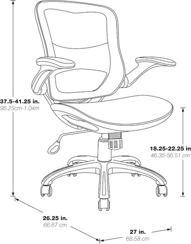 Vista 3 de Office Star Riley - Silla de escritorio ventilada para gerente con asiento y respaldo de malla transpirable, base negra con negro