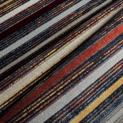 Vista 6 de Everwash Home Dynamix Treasure - Alfombra moderna a rayas lavable a máquina, azul/amarillo, 2.2 x 7.2 pies