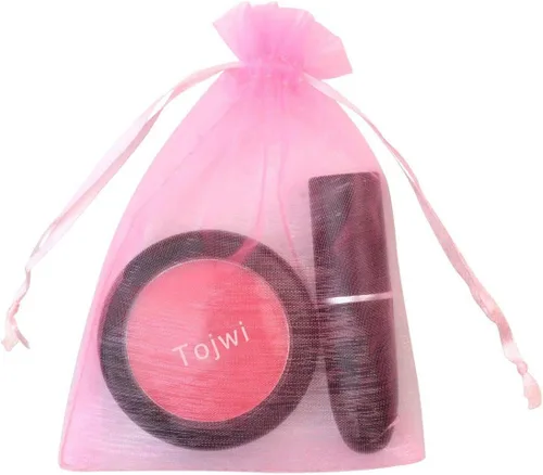 Vista 6 de Tojwi 50 bolsas de organza de 3.54 x 4.33 pulgadas (3.5 x 4.3 in) de satén con cordón de organza, bolsa de regalo para boda, fiesta, bolsa