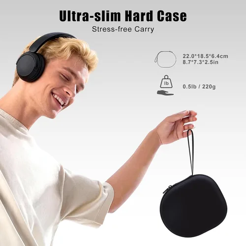Vista 4 de XANAD Funda compatible con auriculares Sony WH-CH720N WH-CH520 con cancelación de ruido, color negro Compatible with