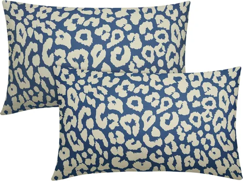 Vista 33 de Juego de 2 fundas de almohada con estampado de leopardo negro de 16 x 16 pulgadas, diseño de animal de guepardo, chinoiserie, fundas de almohada