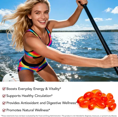 Vista 13 de Suplemento de cápsulas blandas de pimienta de cayena, cápsulas de pimienta de cayena con vitaminas D3+K2 y extractos de semilla de uva, espino