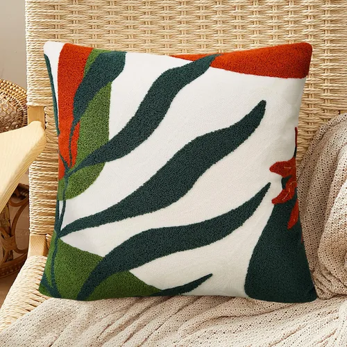 Vista 27 de Merrycolor Fundas de almohada decorativas bohemias para cama, modernas de mediados de siglo, fundas de almohada verde hoja, funda de almohada