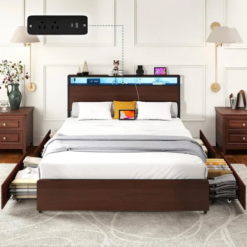 Vista 8 de Zevemomo Base de cama de terciopelo de tamaño matrimonial con cabecera tapizada, cabecera de almacenamiento de terciopelo copetudo, marcos de cama