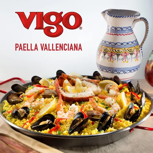 Vista 7 de Vigo Auténtica paella valenciana, cena de arroz amarillo y mariscos, receta española (cena de arroz amarillo y mariscos, 19 onzas (paquete de 6))