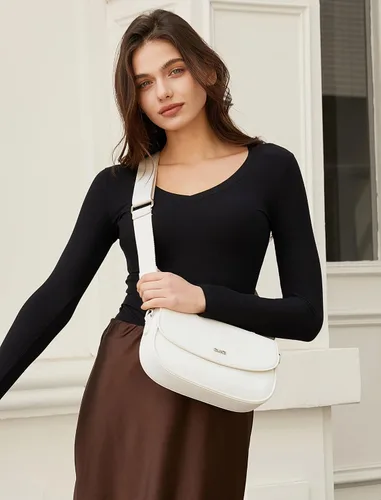 Vista 2 de CLUCI Monederos para mujer, bolso de hombro pequeño, lindo embrague de diseñador, bolsos de cuero cruzados, bolso Hobo