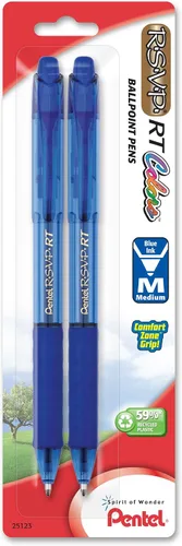 Vista 13 de Pentel RSVP RT Colors - Bolígrafo retráctil (1.0mm) trazo medio, color rosa, barril, tinta rosa, caja de 12 (BK93CRP-P)