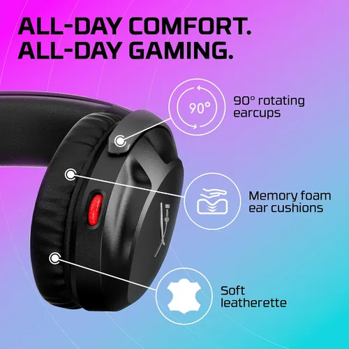 Vista 6 de HyperX Cloud Stinger 2 - Auriculares para juegos, auriculares DTS X Spatial Audio, auriculares ligeros sobre la oreja con micrófono, función