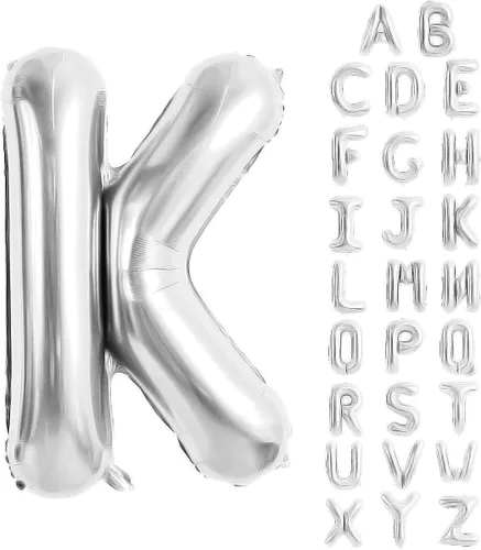 Vista 90 de Globos de letras azules de 40 pulgadas, globo grande del alfabeto de aluminio de Mylar para decoración de cumpleaños, boda, aniversario, graduación