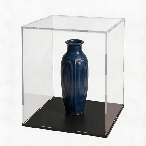Vista 30 de Vitrina de acrílico completamente ensamblada, caja de acrílico transparente de 4 pulgadas para exhibición de coleccionables, vitrina de vidrio