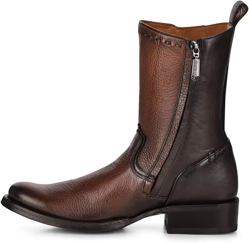 Vista 4 de Cuadra Botas urbanas para hombre en piel de ciervo genuino marrón