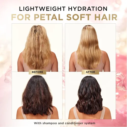 Vista 4 de Pantene Nutrient Blends Miracle Moisture Boost - Champú y acondicionador de agua de rosas, paquete doble para cabello seco, sin sulfatos