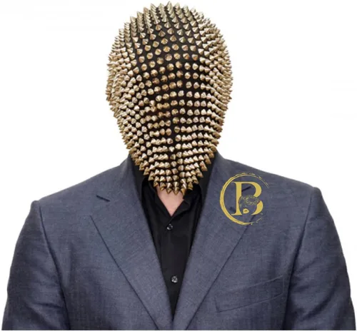 Vista 2 de Steampunk Rivet Spike Skull Hallowen Máscara de esquí cubierta completa Máscara de mascarada Máscara de Cosplay