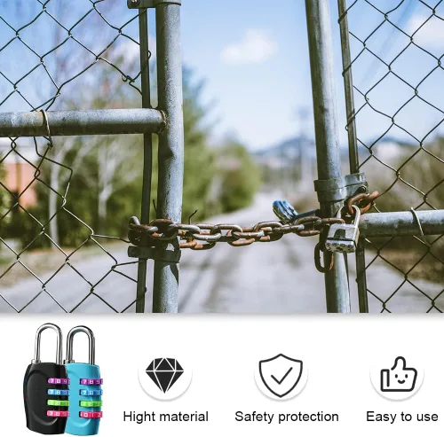 Vista 7 de TAORANJU Paquete de 2 cerraduras de combinación, cerradura de casillero de 4 dígitos reiniciable, cerradura combinada para exteriores, impermeable