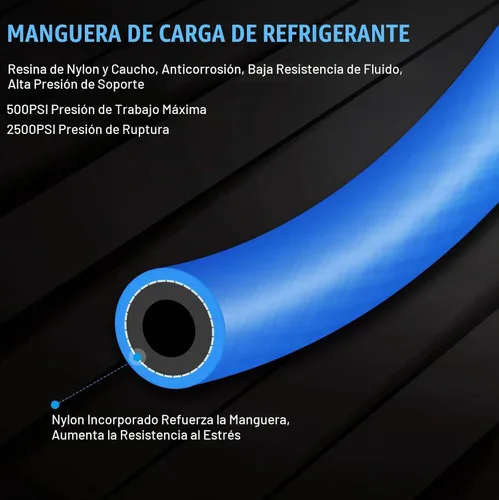 Vista 7 de JIFETOR Manguera de carga de CA con indicador 100PSI, herramienta