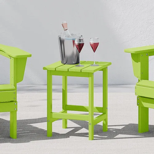 Vista 28 de WestinTrends Malibu - Mesa auxiliar cuadrada para exterior para silla Adirondack, teca