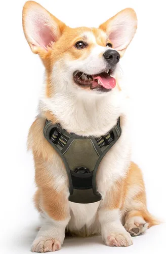 Vista 74 de Eagloo Arnés para perro pequeño, sin tirones, chaleco de servicio con tiras reflectantes y asa de control, ajustable y cómodo para caminar, arnés